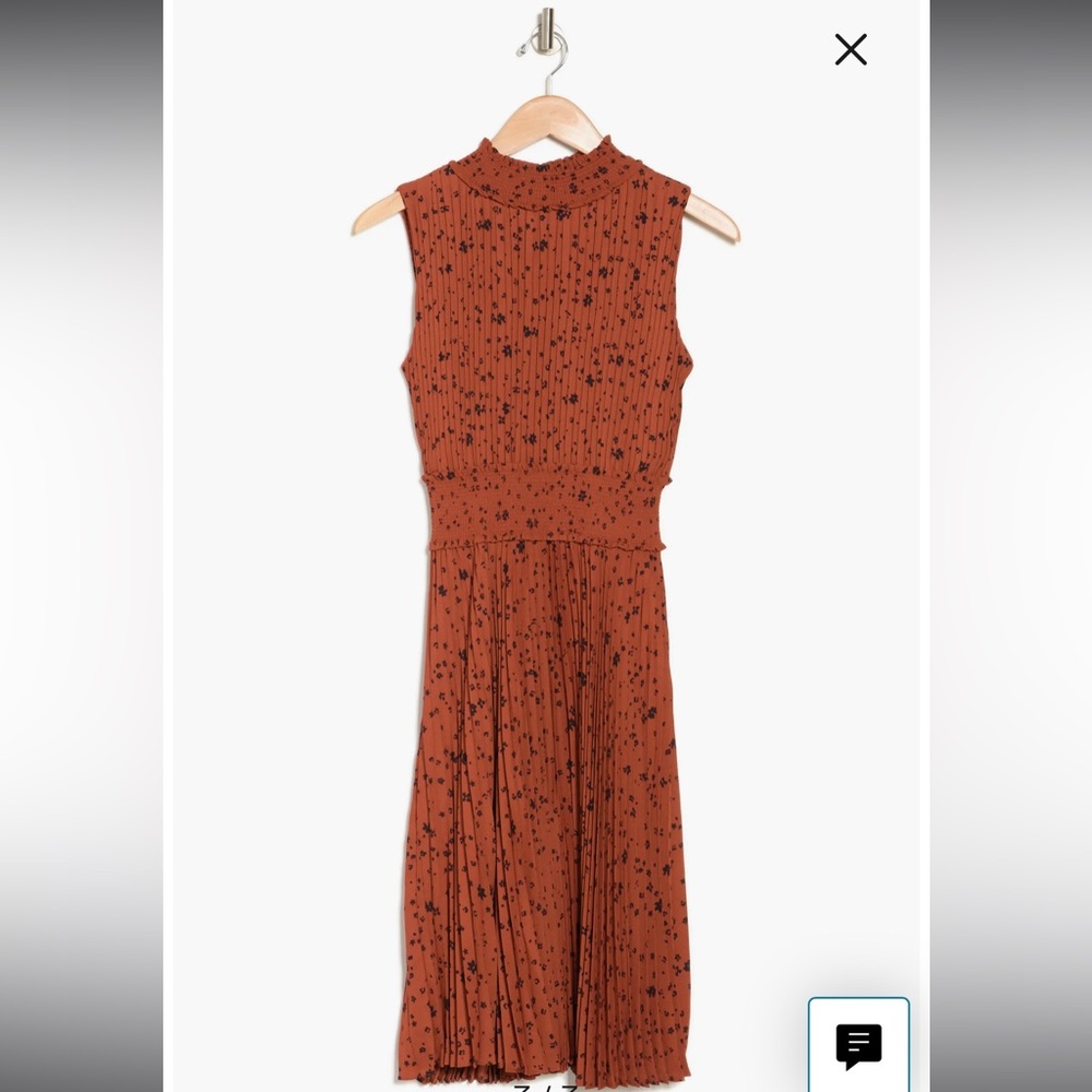 Nanette Lepore Picante Floral Print Smocked Pleated Midi Dress